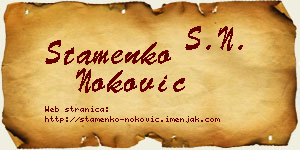 Stamenko Noković vizit kartica